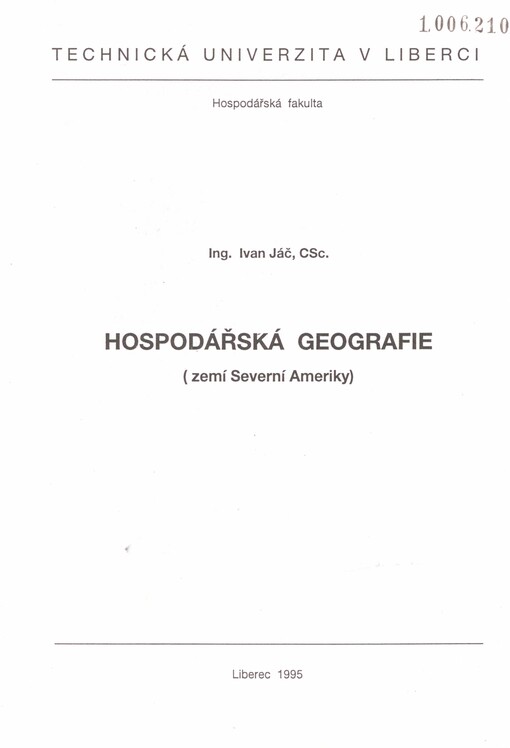 Hospodářská geografie (zemí Severní Ameriky)