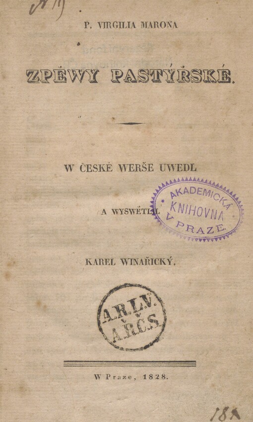 P. Virgilia Marona Zpěwy pastýřské