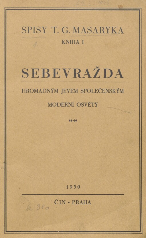Sebevražda hromadným jevem společenským moderní osvěty