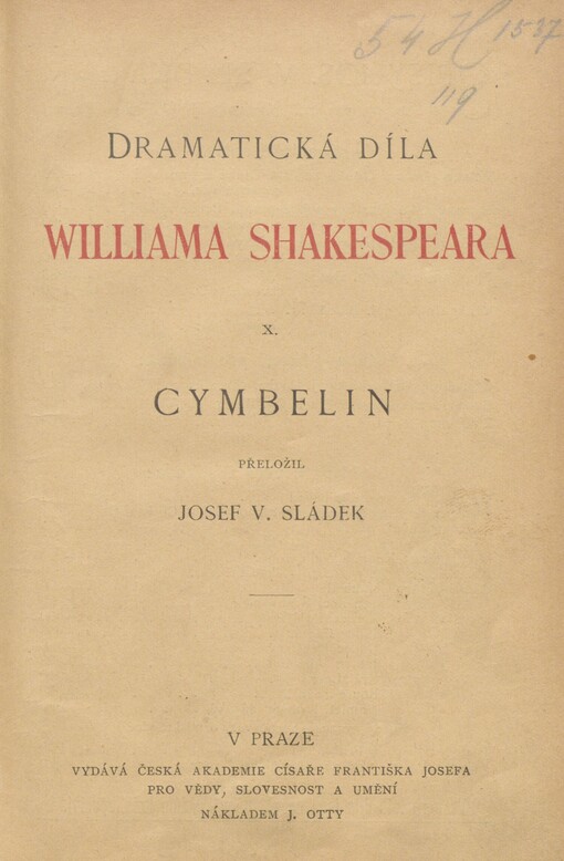 Cymbelin: tragedie v pěti jednáních