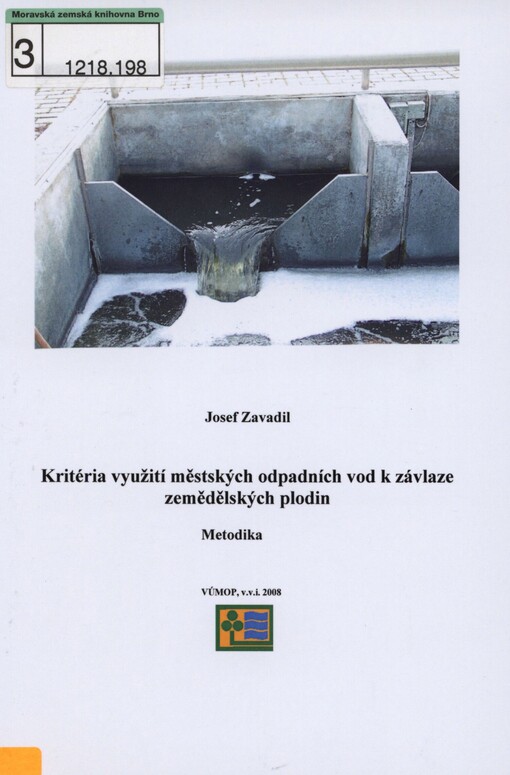 Kritéria využití městských odpadních vod k závlaze zemědělských plodin: metodika