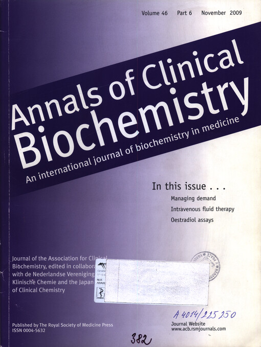 Annals of clinical biochemistry : an international journal of biochemistry in medicine