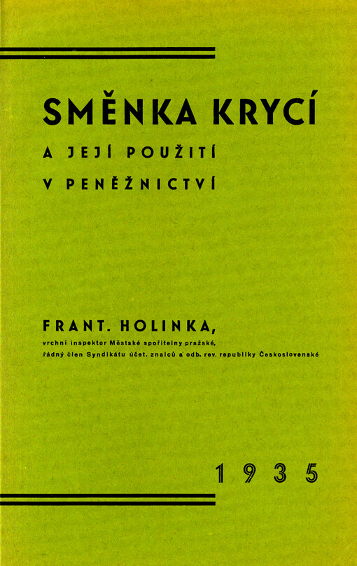 Směnka krycí a její použití v peněžnictví