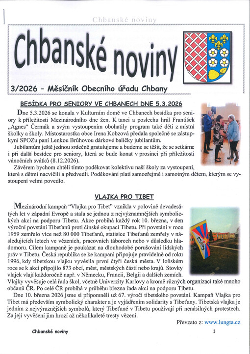 Chbanské noviny : měsíčník Obecního úřadu Chbany