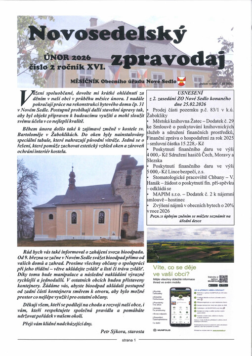 Novosedelský zpravodaj