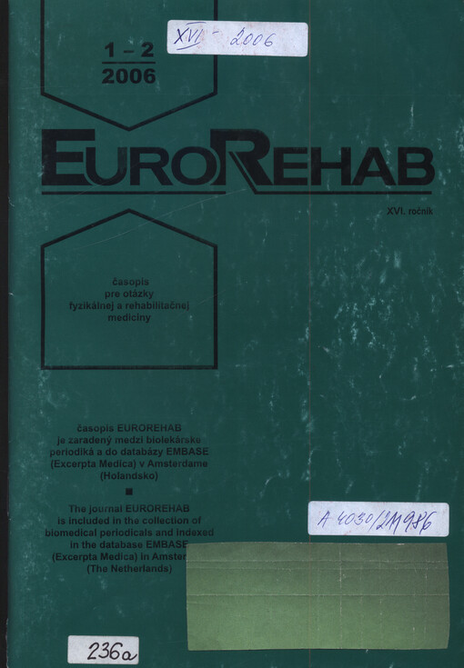 Eurorehab : časopis pre otázky fyzikálnej a rehabilitačnej medicíny