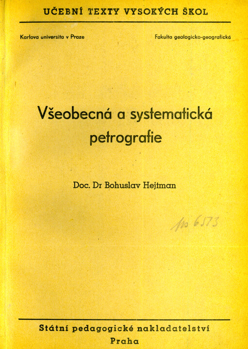 Všeobecná a systematická petrografie