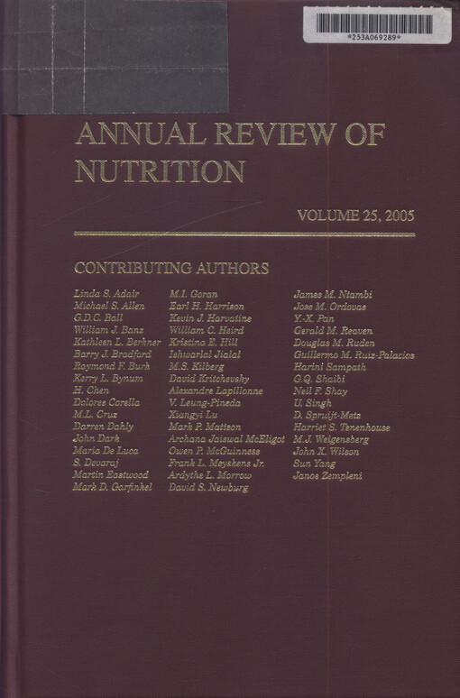 Annual review of nutrition