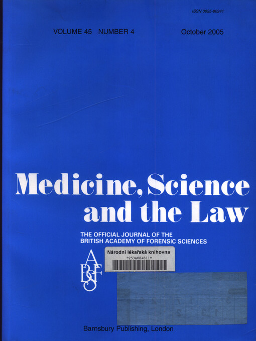 Medicine, science and the law : the official journal of the British Academy of Forensic Sciences