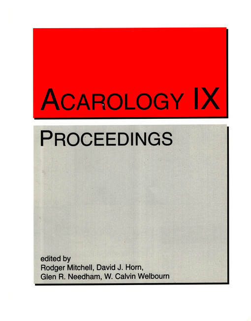Acarology IX. Volume 1, Proceedings