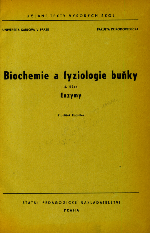 Biochemie a fyziologie buňky. 2. část, Enzymy