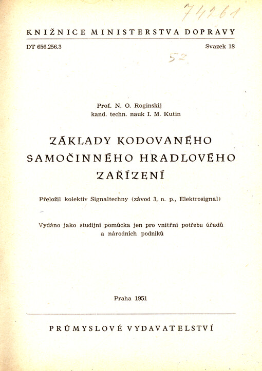 Základy kodovaného samočinného hradlového zařízení