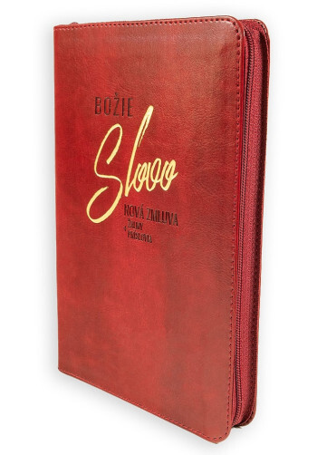 Nová zmluva, Žalmy a Príslovia - imitácia kože, tmavočervená so zipsom a zlatorezom - Božie Slovo