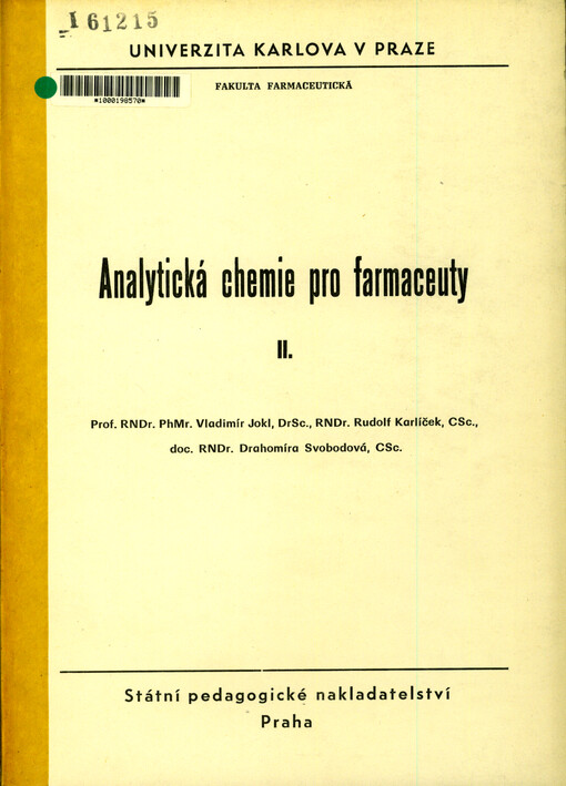 Analytická chemie pro farmaceuty II.