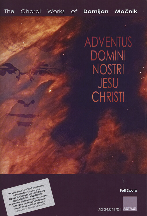 Adventus Domini nostri Jesu Christi : A Cantata for Soprano Solo, SATB Double Choir and Percussion Ensemble : Full score