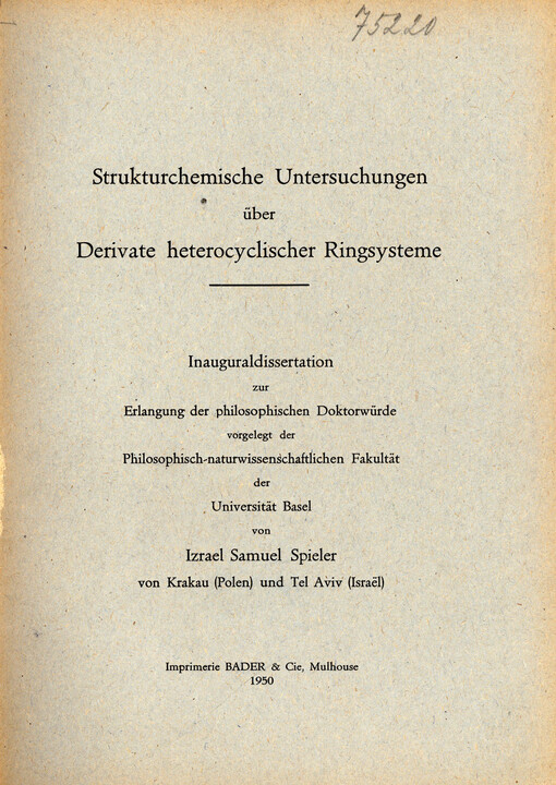 Strukturchemische Untersuchungen über Derivate heterocyclischer Ringsysteme