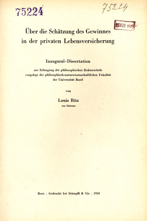 Über die Schätzung des Gewinnes in der privaten Lebensversicherung