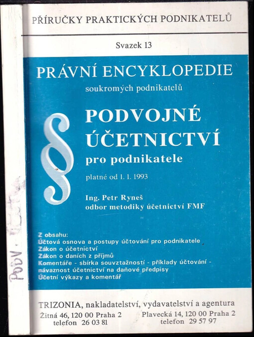 Podvojné účetnictví pro podnikatele :platné od 1.1.1993 /