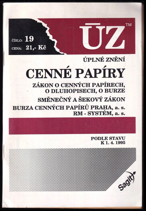 Cenné papíry :podle stavu k 1. 4. 1995