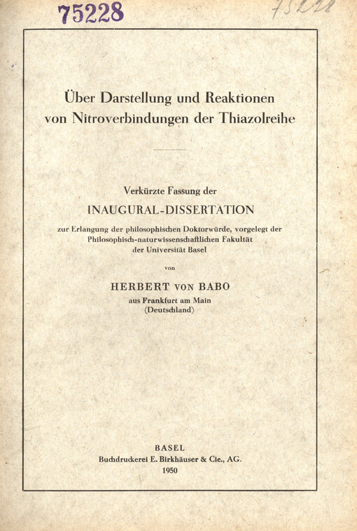 Über Darstellung und Reaktionen von Nitroverbindungen der Thiazolreihe