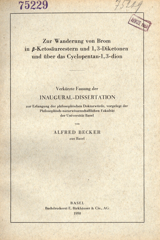 Zur Wanderung von Brom in β-Ketosäureestern und 1, 3-Diketonen und über das Cyclopentan-1, 3-dion
