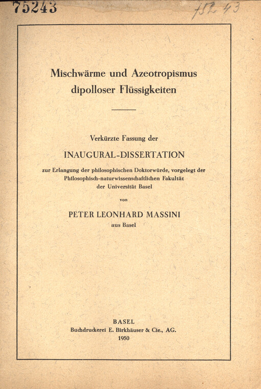 Mischwärme und Azeotropismus dipolloser Flüssigkeiten