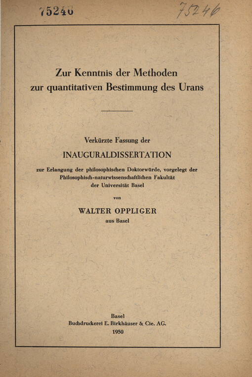 Zur Kenntnis der Methoden zur quantitativen Bestimmung des Urans