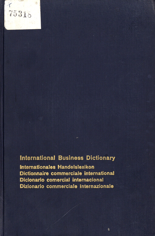 International business dictionary in five languages : English, German, French, Spanish, Italian
