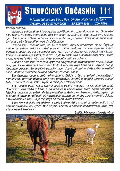 Strupčický občasník : informační list pro Strupčice, Okořín, Hošnice a Sušany