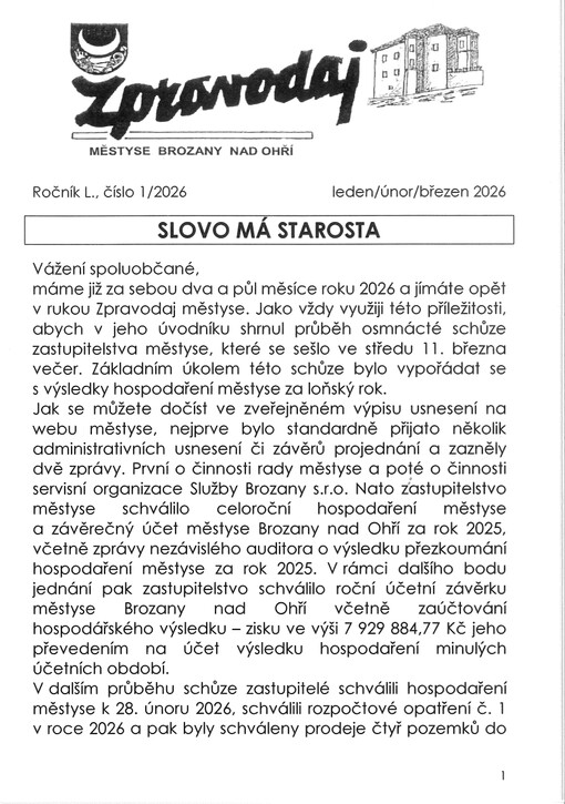 Zpravodaj městyse Brozany nad Ohří