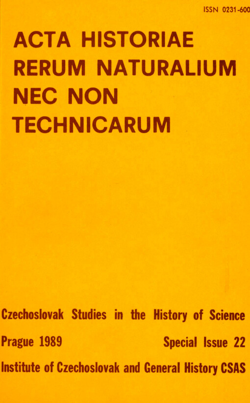 Czechoslovak History of Science : Selected Bibliography 1980-1988