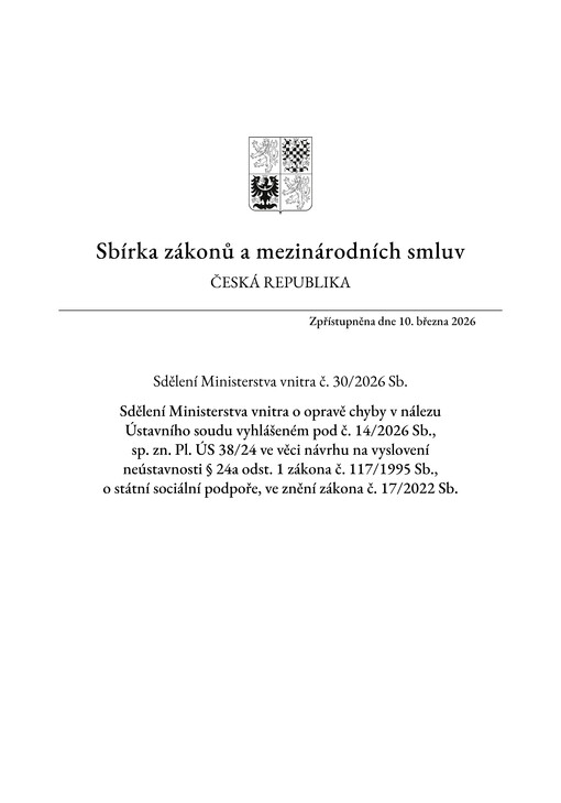 Sbírka zákonů a mezinárodních smluv : Česká republika