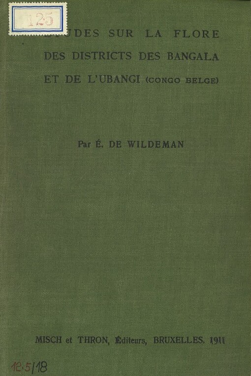 Études sur la flore des districts des Bangala et de l'Ubangi (Congo belge). Plantae Thonnerianae Congolenses. Série II