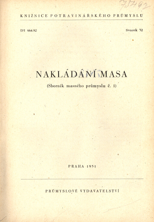 Nakládání masa : (sborník masného prům. čís. 1)