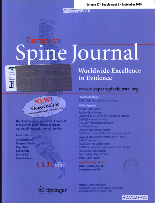 The global spine care initiative : a proposal to reduce the global burden of disease and disability caused by spinal disorders