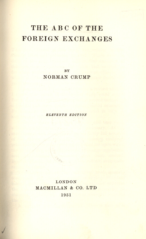 The ABC of the foreign exchanges