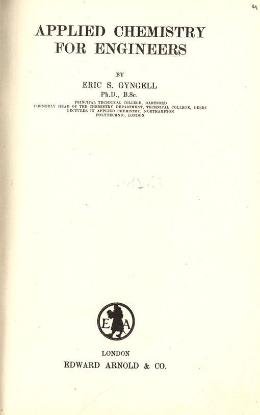 Applied chemistry for engineers :