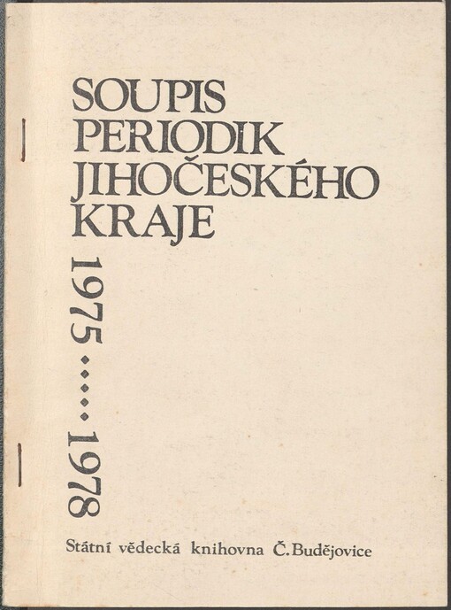 Soupis periodik Jihočeského kraje 1975-1978