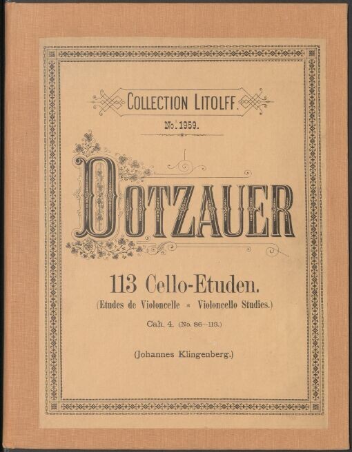 113 Etuden für Violoncello. Cah. 4., No. 86-113
