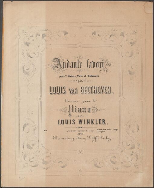 Andante favori pour 2 violons, viola et violoncelle: [op. 35]