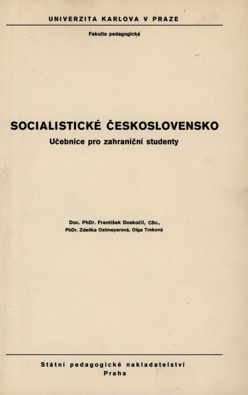 Socialistické Československo : učebnice pro zahraniční studenty