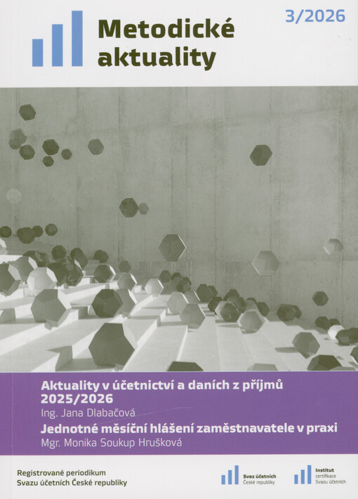 Aktuality v účetnictví a daních z příjmů 2025/2026
