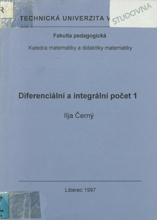 Diferenciální a integrální počet. Díl 1