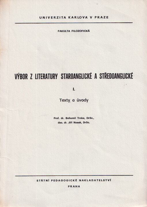Výbor z literatury staroanglické a středoanglické