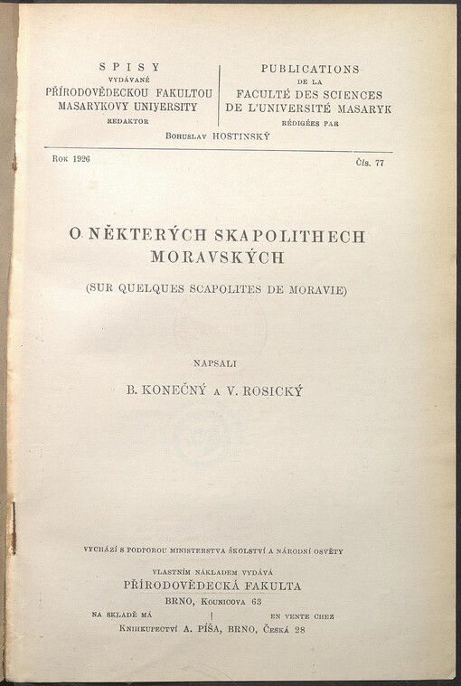 O některých skapolithech moravských