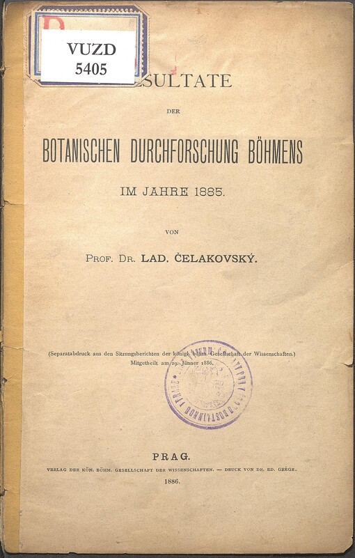 Resultate der botanischen Durchforschung Böhmens im Jahre 1885