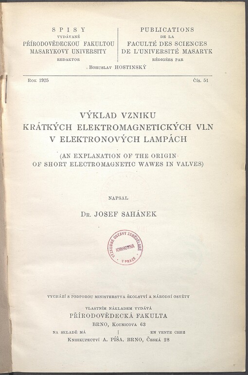 Výklad vzniku krátkých elektromagnetických vln v elektronových lampách
