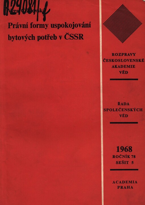 Právní formy uspokojování bytových potřeb v ČSSR