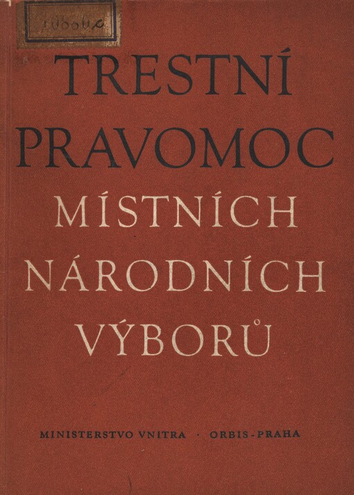 Trestní pravomoc místních národních výborů