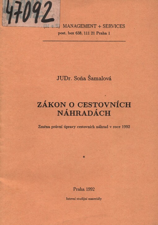 Zákon o cestovních náhradách: změna právní úpravy cestovních náhrad v roce 1992